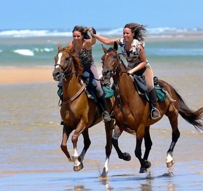 Galloping on Mimizan beach